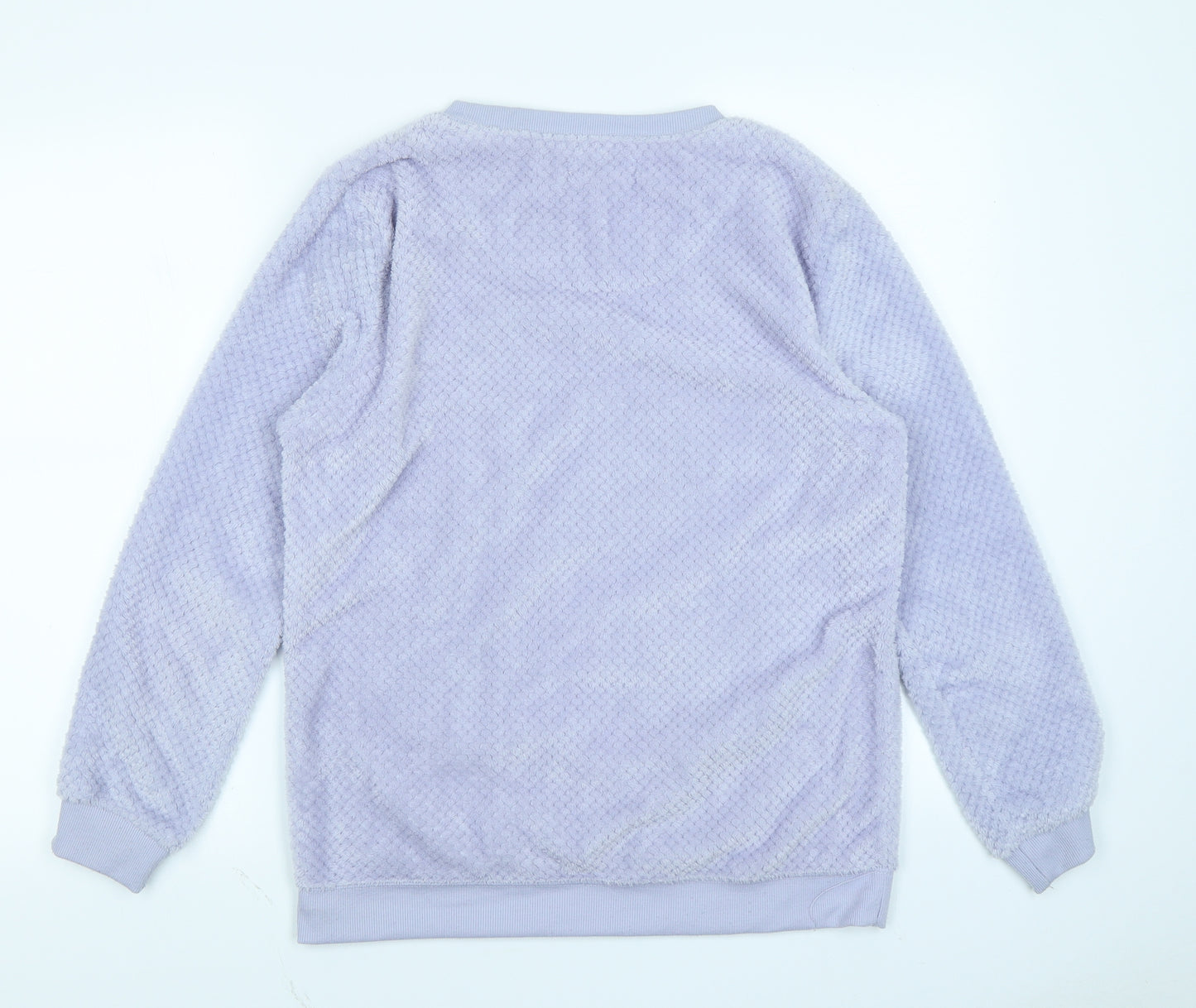 Love to Lounge Womens Purple Solid Fleece Top Pyjama Top Size S