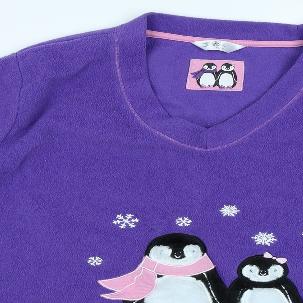 BM Womens Purple Solid  Top Pyjama Top Size 16