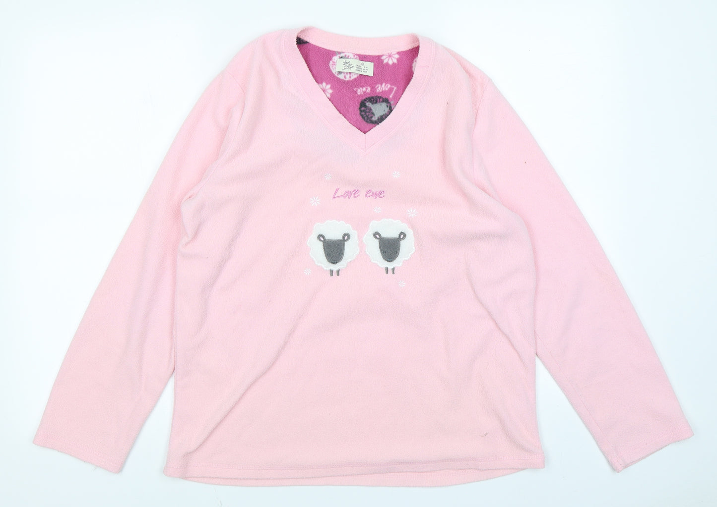 Love to Lounge Womens Pink Solid  Top Pyjama Top Size S