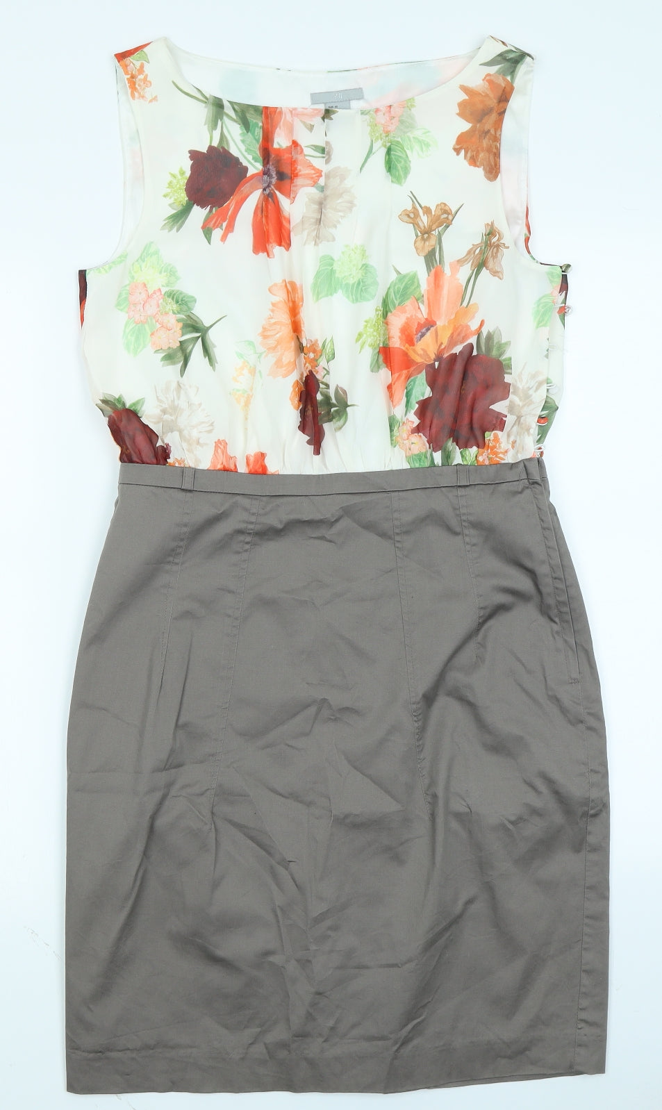 H&M Womens Brown Floral  Pencil Dress  Size 12