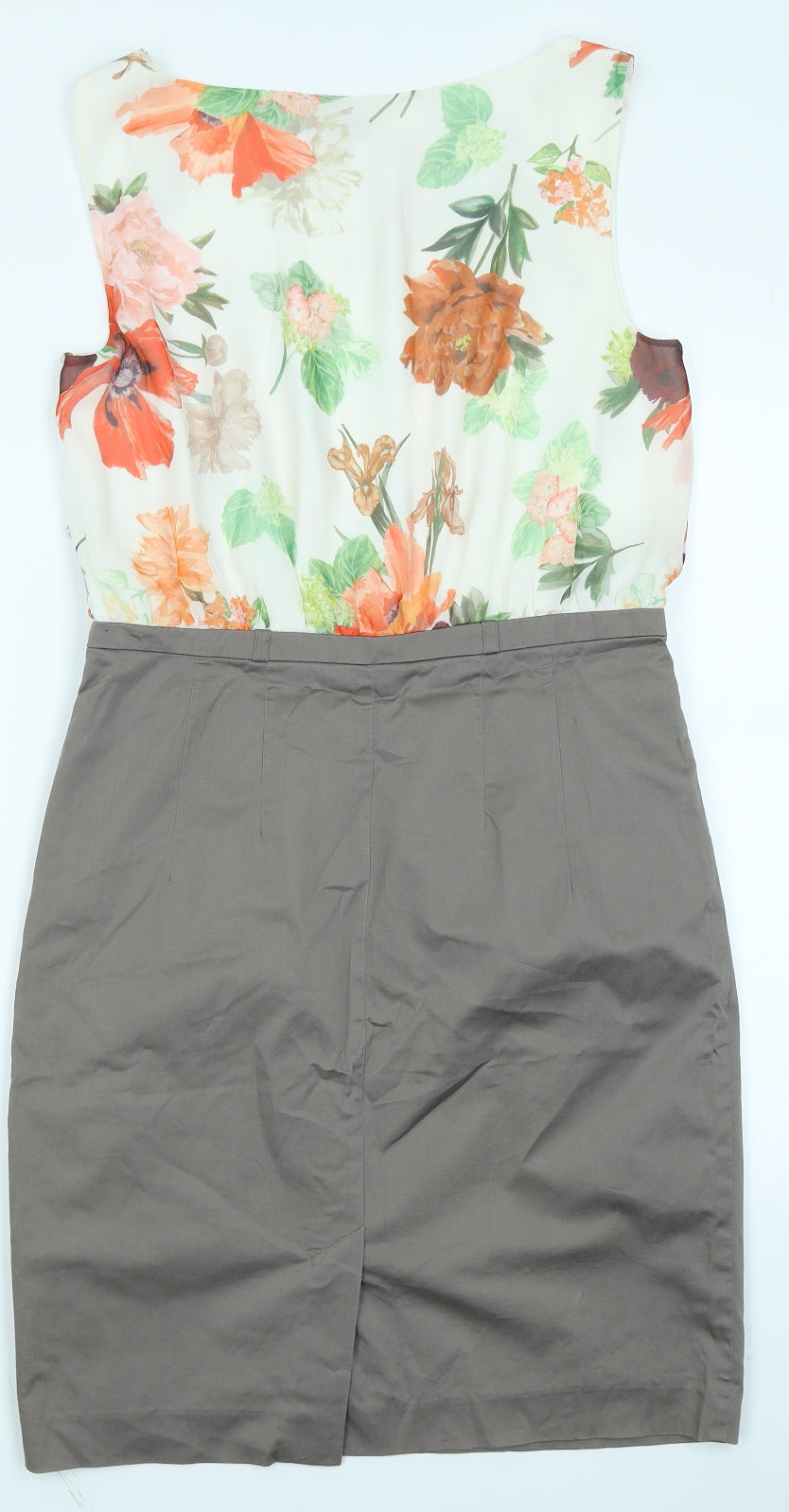H&M Womens Brown Floral  Pencil Dress  Size 12