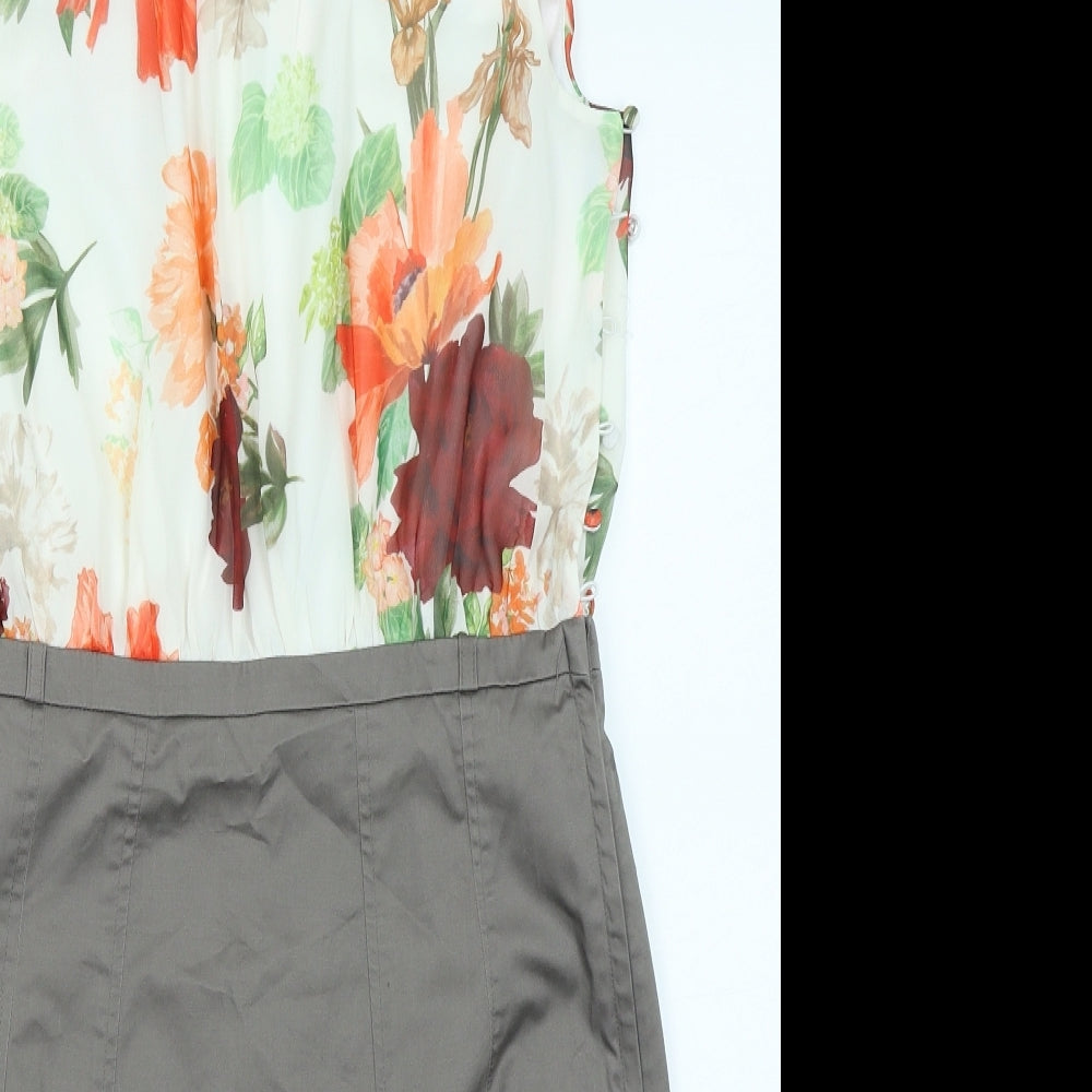 H&M Womens Brown Floral  Pencil Dress  Size 12