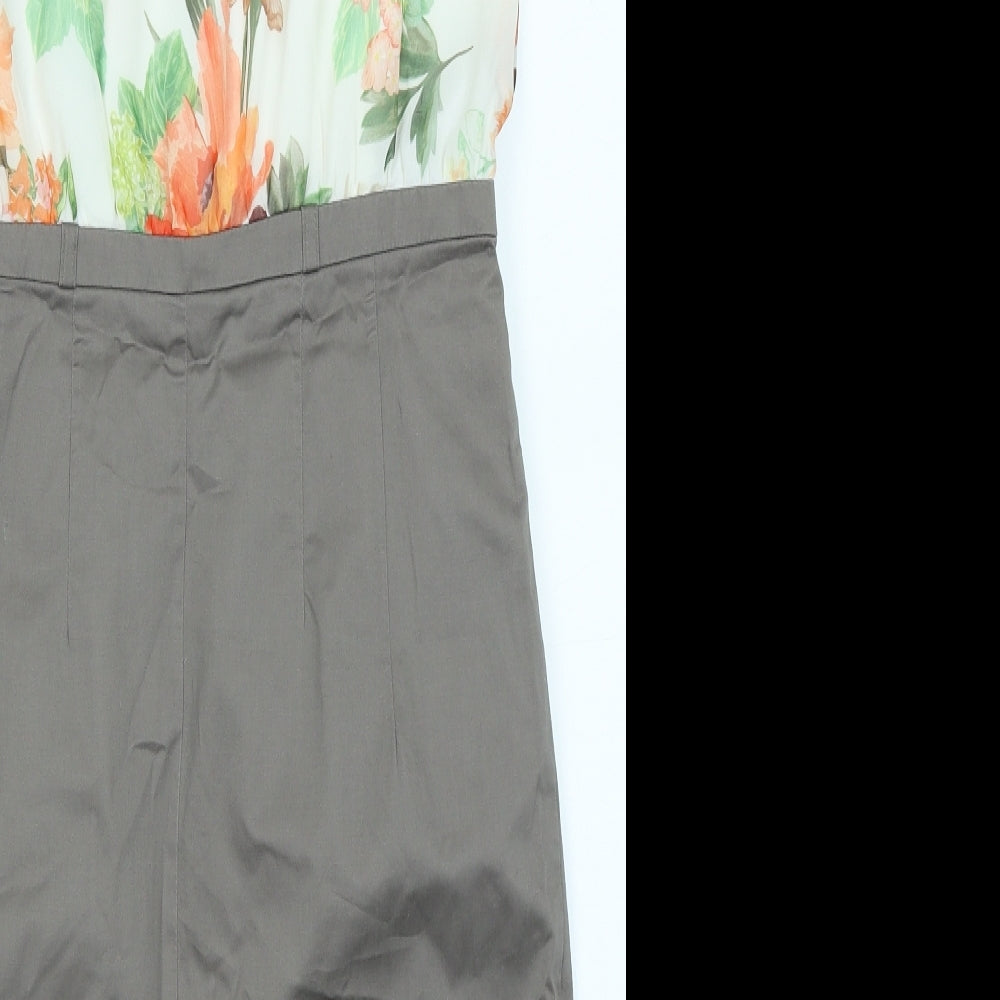 H&M Womens Brown Floral  Pencil Dress  Size 12