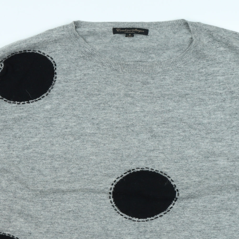 Caroline Morgan Womens Grey Polka Dot  Pullover Jumper Size 8