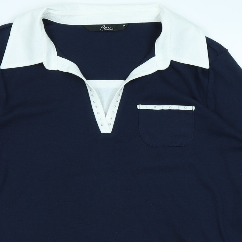 bm casual Womens Blue   Basic T-Shirt Size M