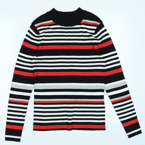Peacocks Womens Red Striped  Pullover Jumper Size 14