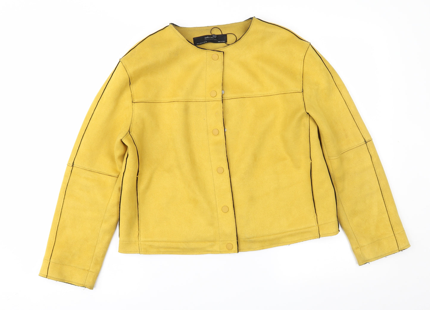 Zara Womens Yellow   Jacket  Size M  - Faux Suede