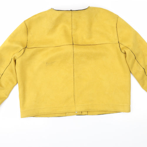 Zara Womens Yellow   Jacket  Size M  - Faux Suede