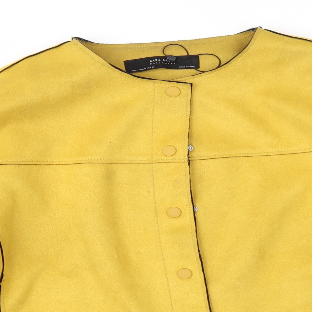 Zara Womens Yellow   Jacket  Size M  - Faux Suede
