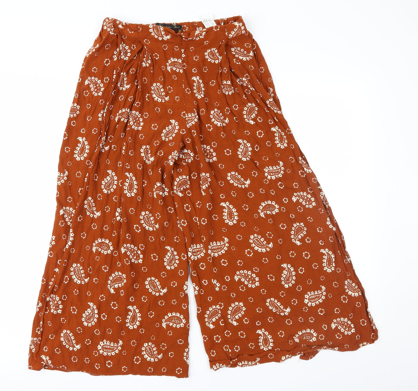 Zara Womens Brown Paisley  Culotte Shorts Size M