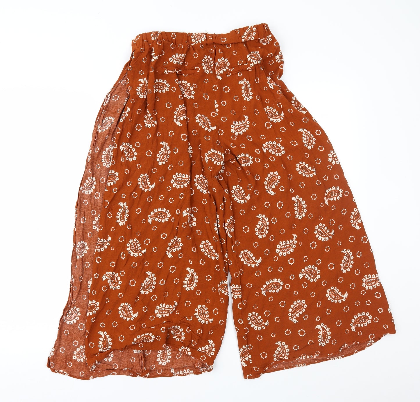Zara Womens Brown Paisley  Culotte Shorts Size M