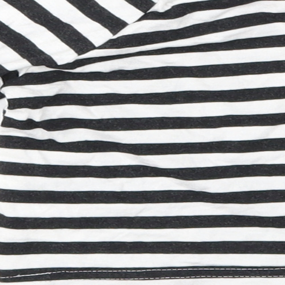 Disney Baby Black Striped  Basic T-Shirt Size 0-3 Months  - Mickey Mouse