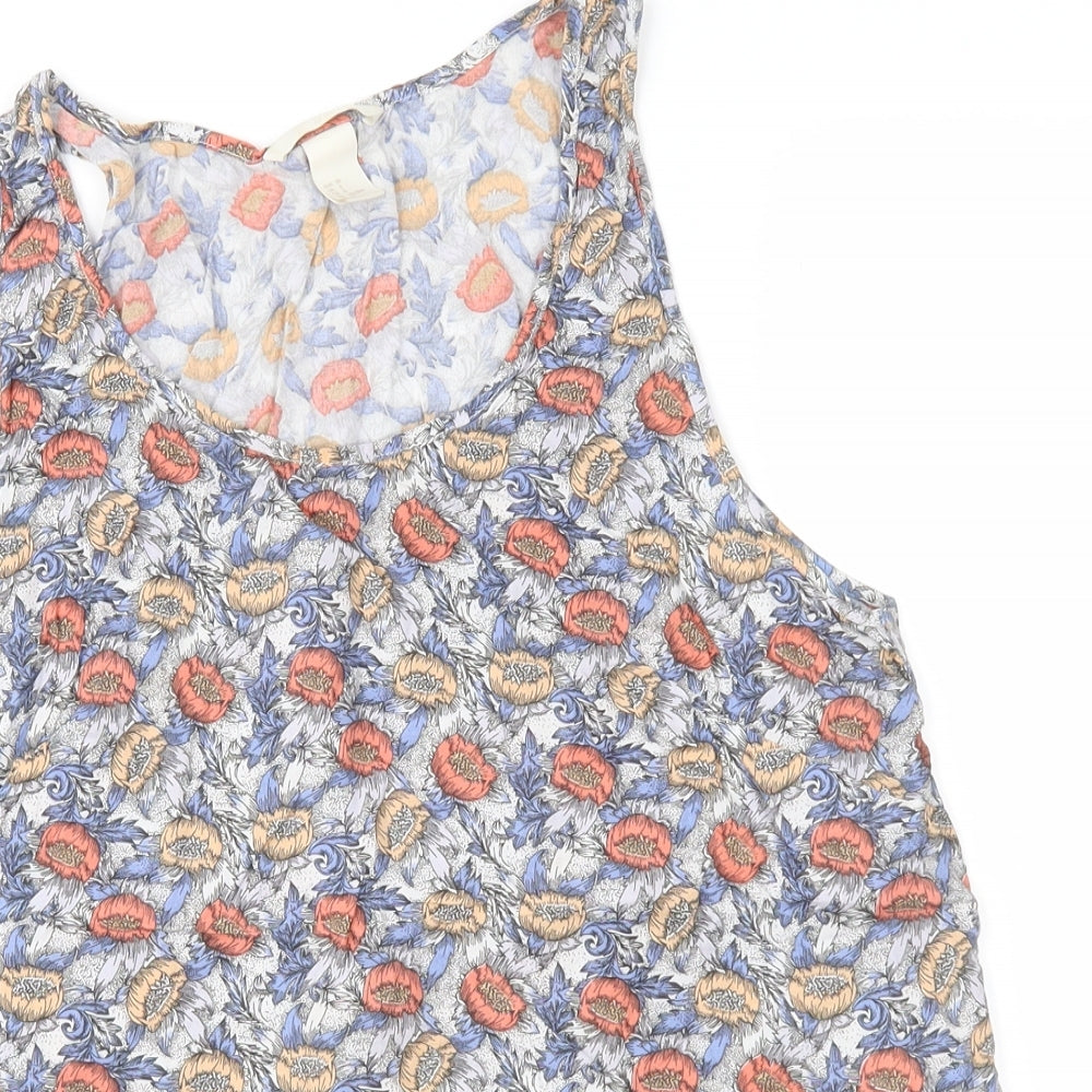 H&M Womens Multicoloured Floral  Basic Blouse Size 10