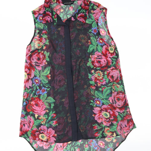 Dorothy Perkins Womens Black Floral  Basic Blouse Size 10