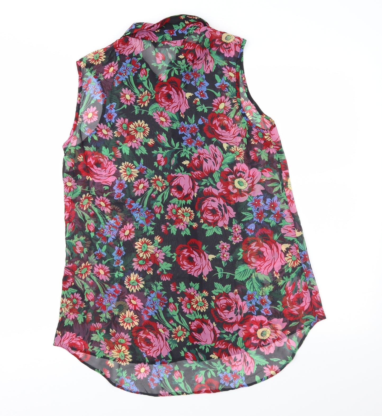Dorothy Perkins Womens Black Floral  Basic Blouse Size 10