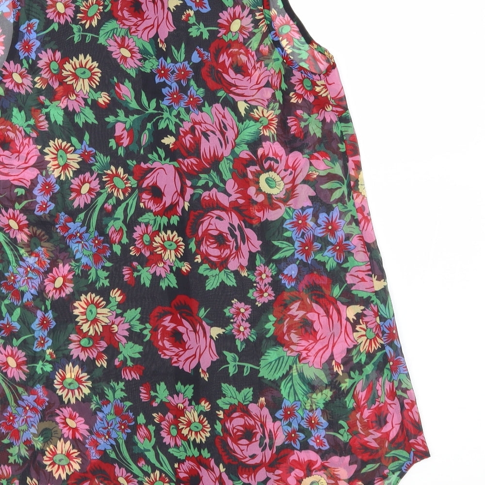 Dorothy Perkins Womens Black Floral  Basic Blouse Size 10