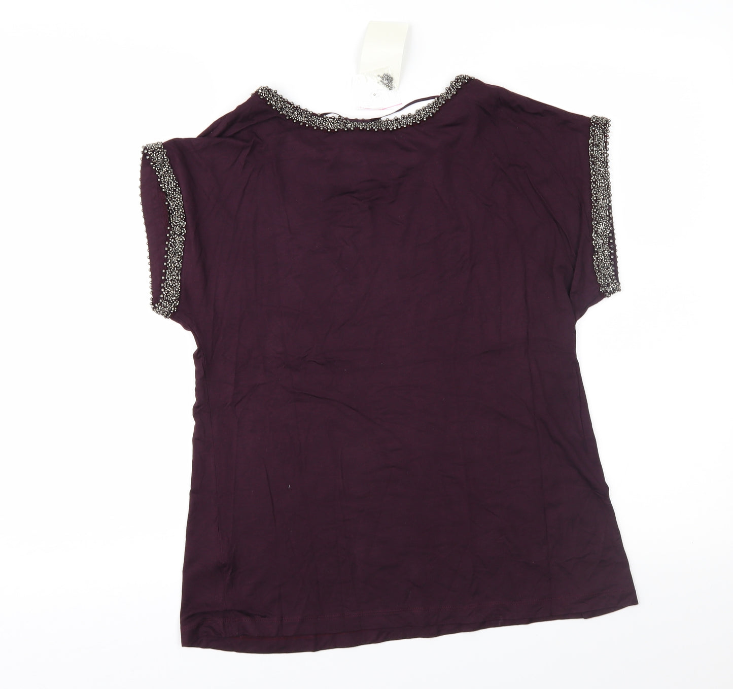 Peacock Ways Womens Purple   Basic T-Shirt Size 10
