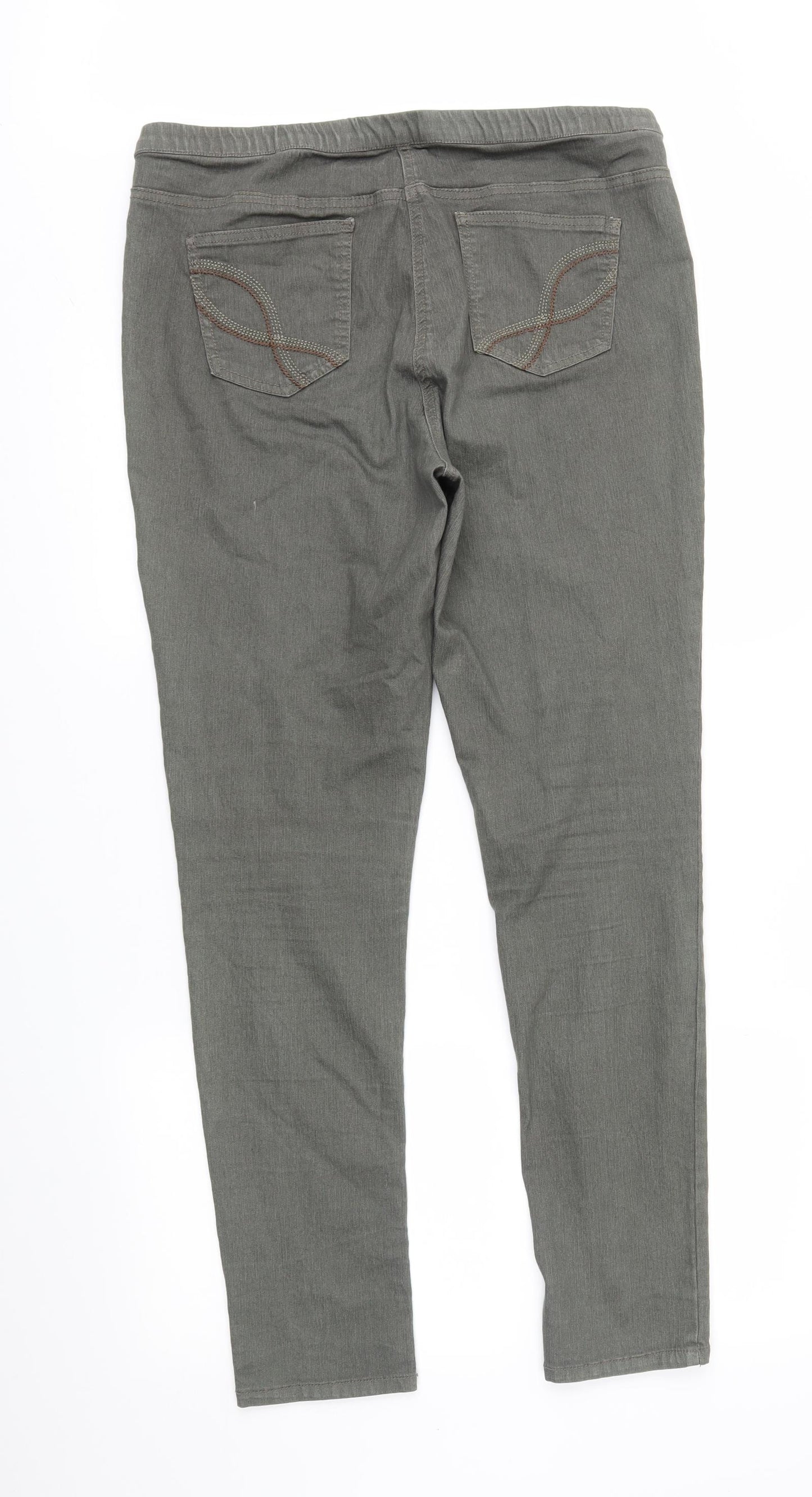 M&Co Womens Brown  Denim Jegging Jeans Size 16 L30 in