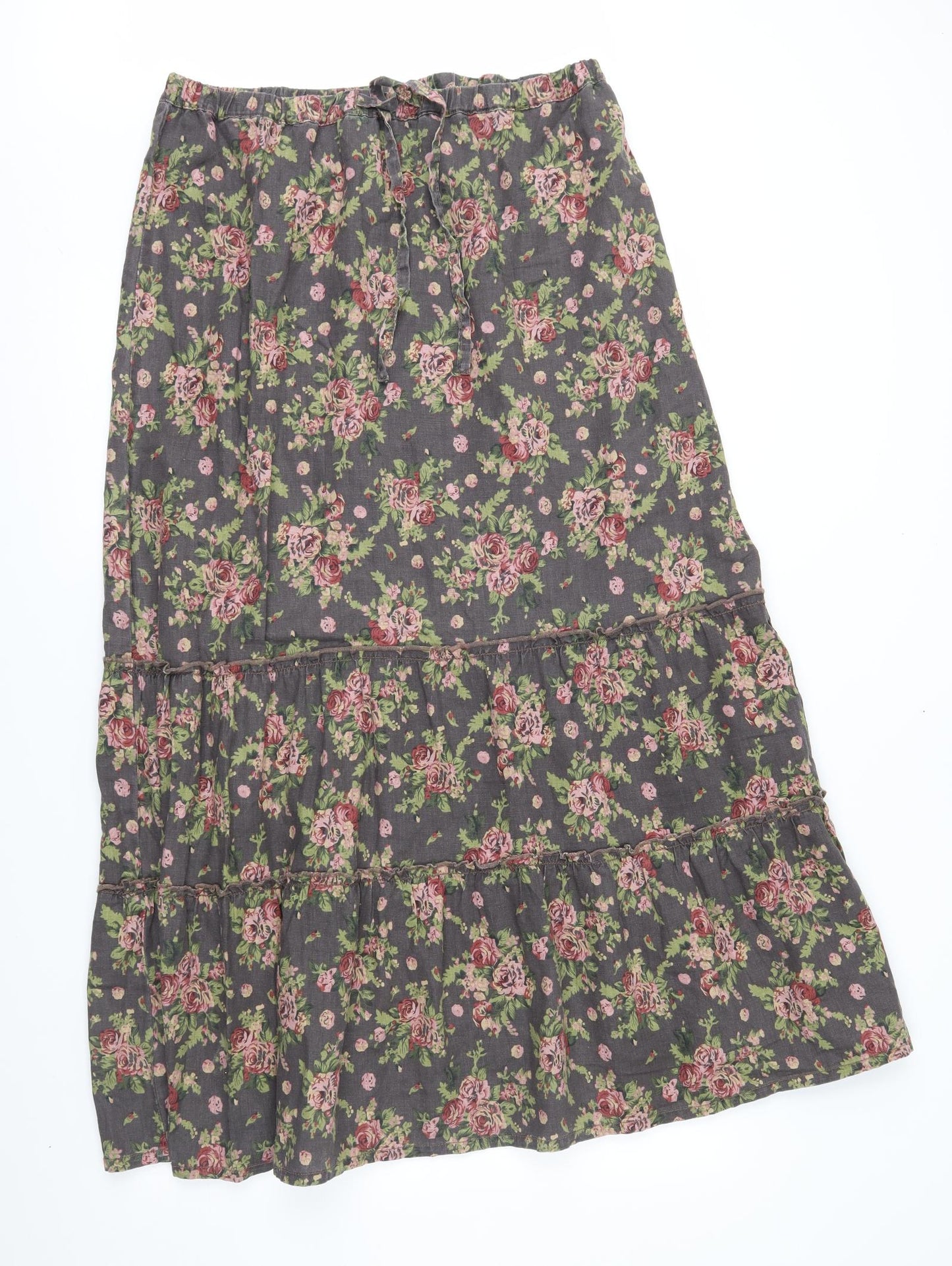George Womens Brown Floral  Peasant Skirt Size 16