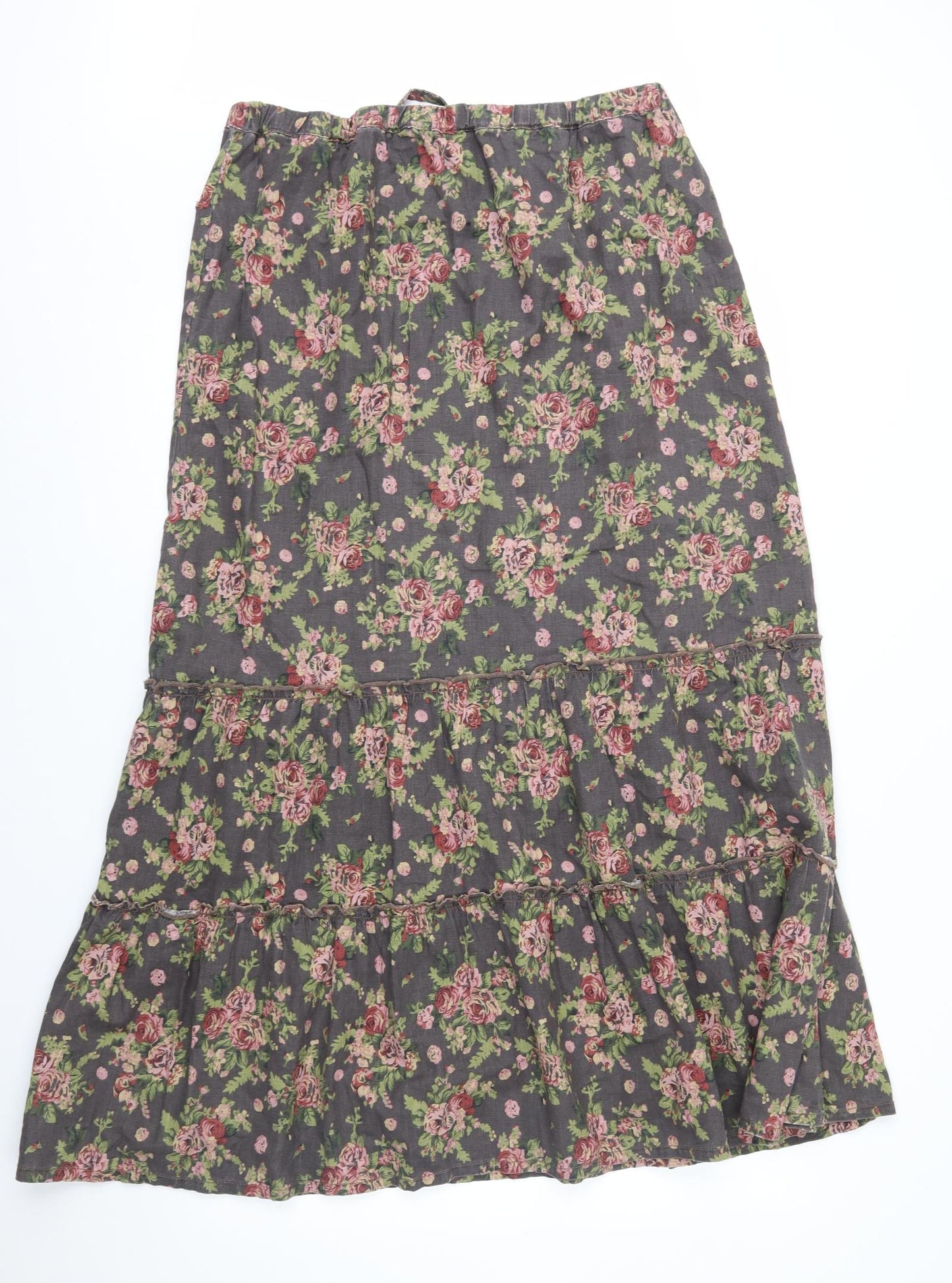 George Womens Brown Floral  Peasant Skirt Size 16