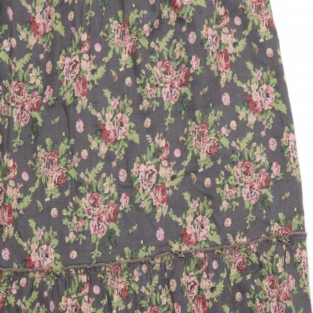 George Womens Brown Floral  Peasant Skirt Size 16