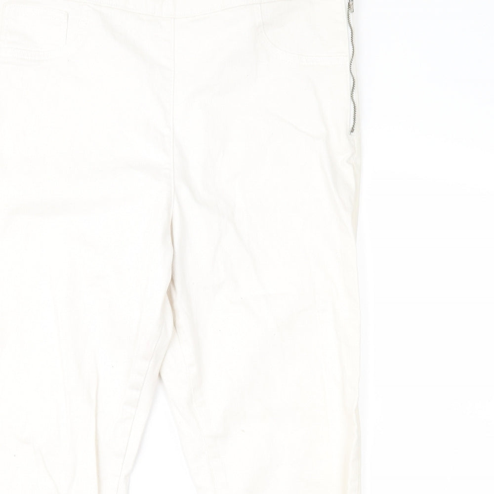 M&Co Womens White  Denim Cropped Jeans Size 16 L23 in
