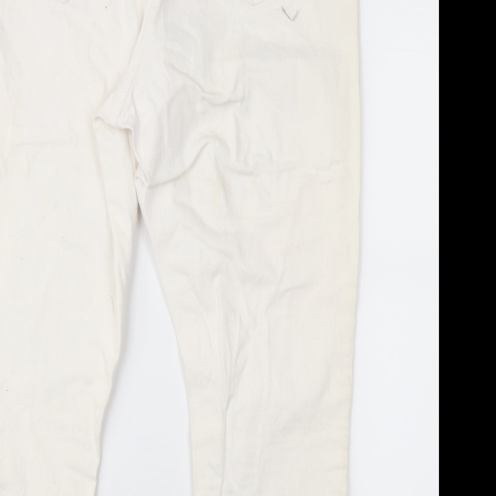 M&Co Womens White  Denim Cropped Jeans Size 16 L23 in