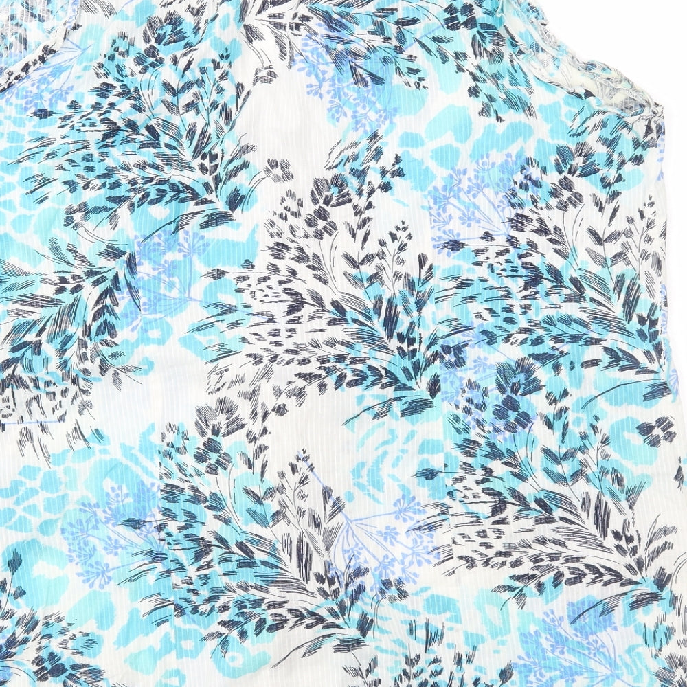 Soon Womens Blue Floral  Basic Blouse Size 20