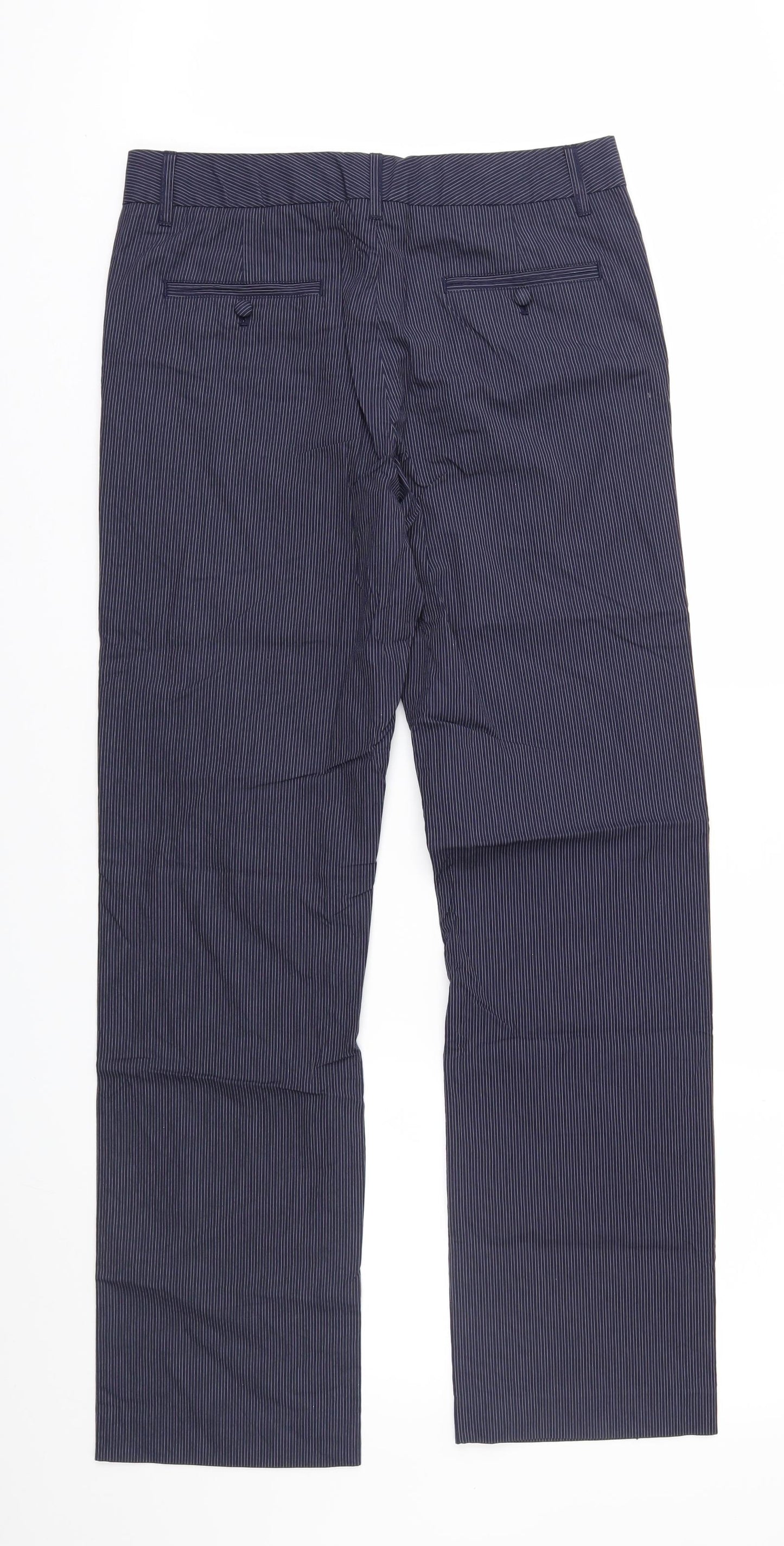 Modern Amusement Mens Blue Striped  Trousers  Size 30 in L30 in