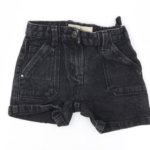 NEXT Girls Black  Denim Mom Shorts Size 3 Years