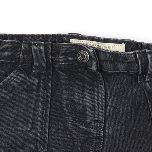 NEXT Girls Black  Denim Mom Shorts Size 3 Years