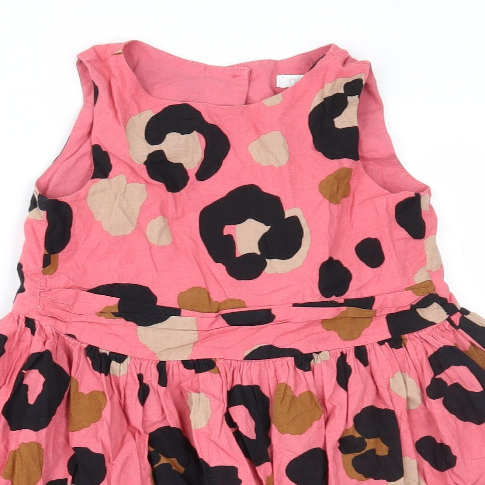NEXT Girls Pink Geometric  Fit & Flare  Size 3-4 Years