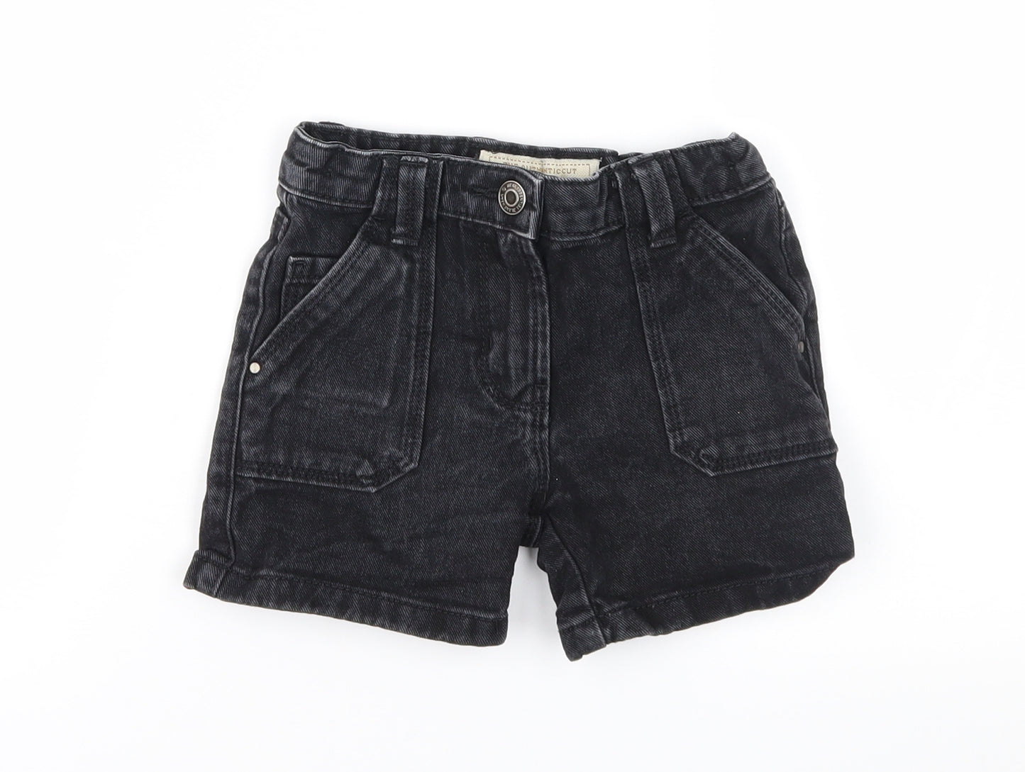 NEXT Girls Black  Denim Mom Shorts Size 3 Years
