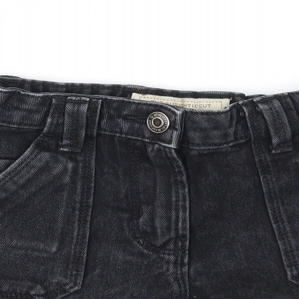 NEXT Girls Black  Denim Mom Shorts Size 3 Years