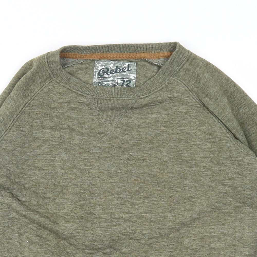Rebel Boys Green   Pullover Sweatshirt Size 8-9 Years