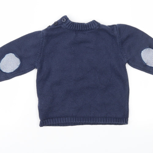 Vertbaudet Boys Blue Fair Isle  Pullover Jumper Size 12-18 Months