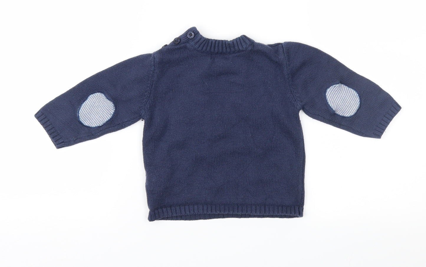Vertbaudet Boys Blue Fair Isle  Pullover Jumper Size 12-18 Months