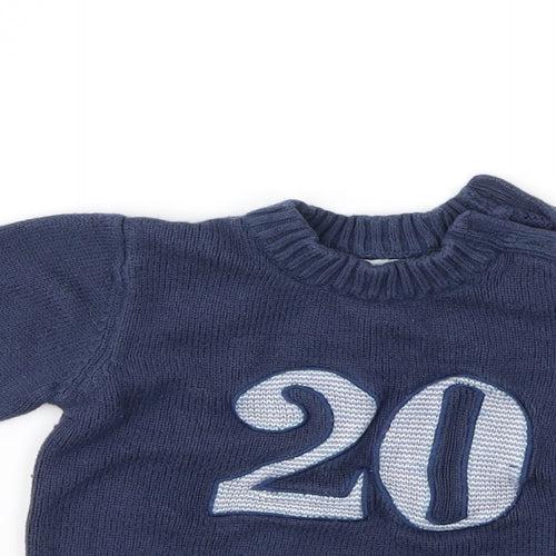 Vertbaudet Boys Blue Fair Isle  Pullover Jumper Size 12-18 Months