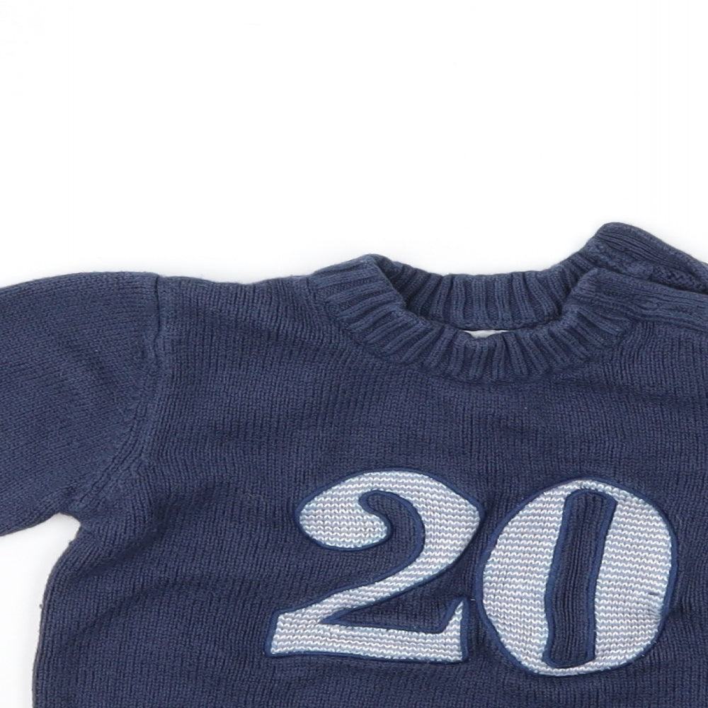 Vertbaudet Boys Blue Fair Isle  Pullover Jumper Size 12-18 Months