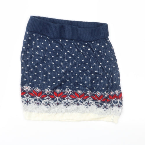 ASOS Womens Blue Fair Isle Knit Straight & Pencil Skirt Size 8
