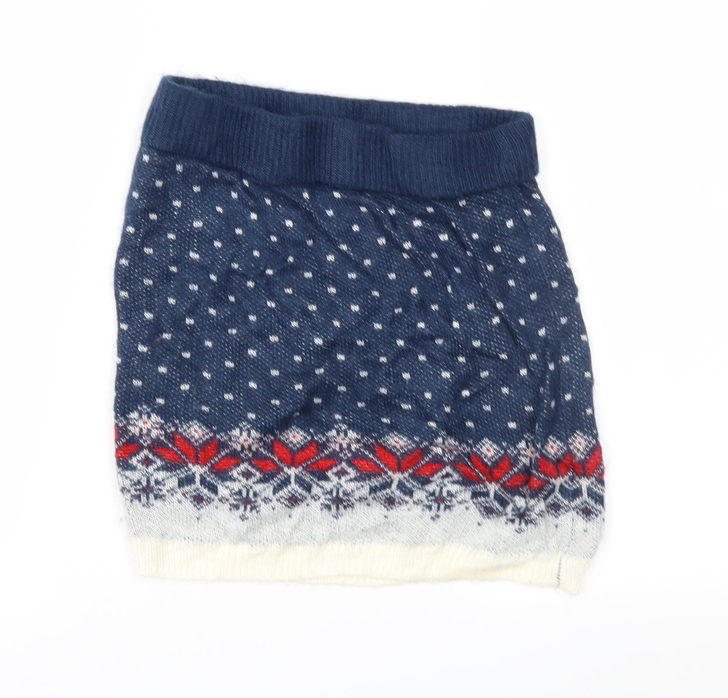 ASOS Womens Blue Fair Isle Knit Straight & Pencil Skirt Size 8