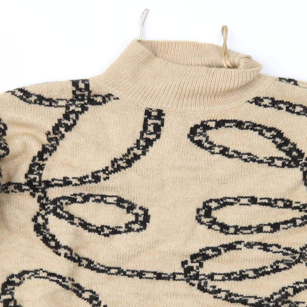 F&F Womens Brown Geometric  Pullover Jumper Size 6