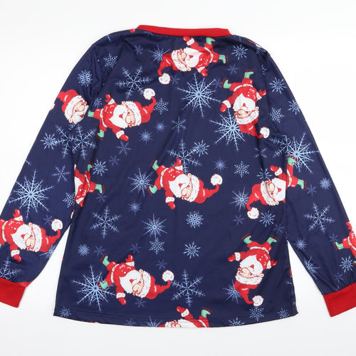 Preworn Womens Blue Solid  Top Pyjama Top Size L  - christmas