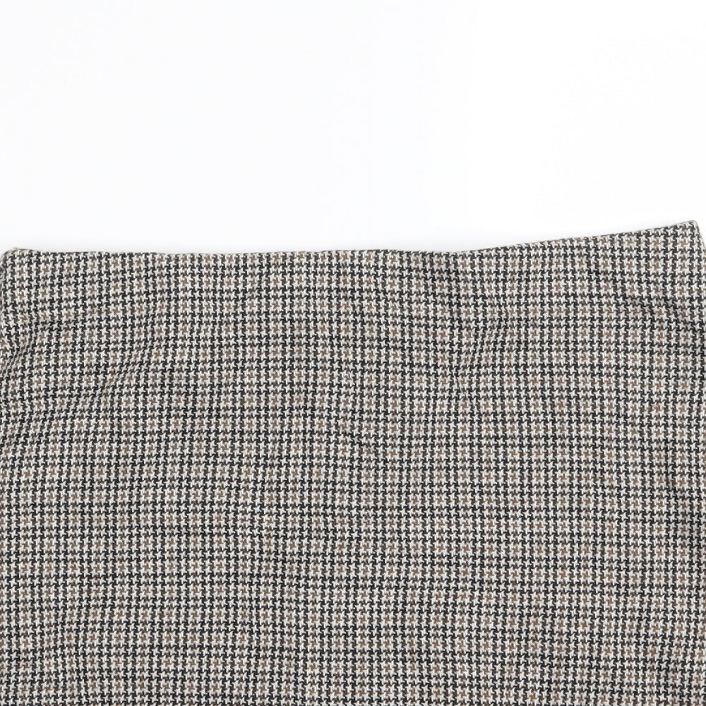 New Look Womens Beige Check  Mini Skirt Size 8  - Stretch waistband