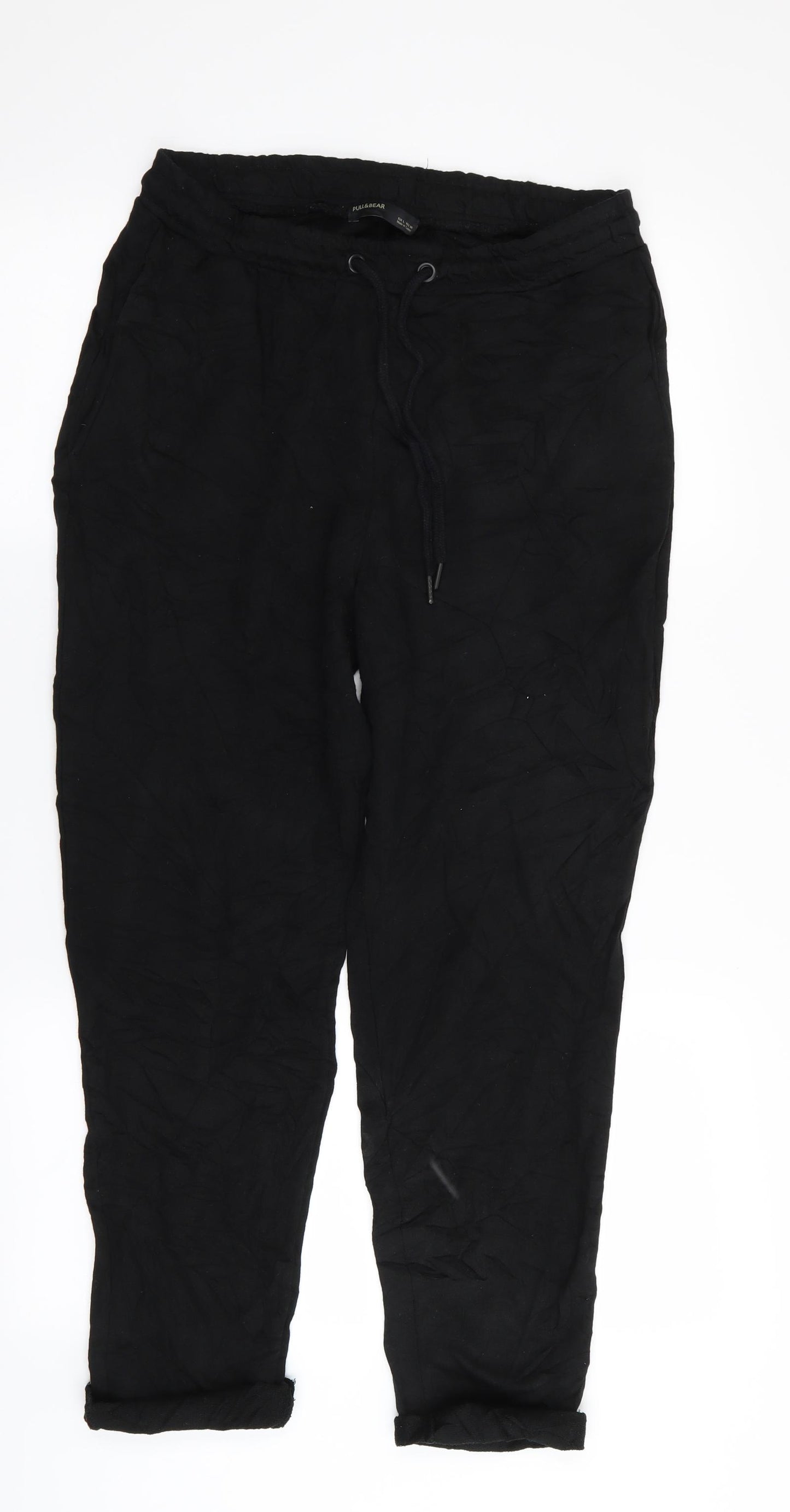 Pull&Bear Womens Black   Jogger Trousers Size 14 L27 in - Stretch waistband