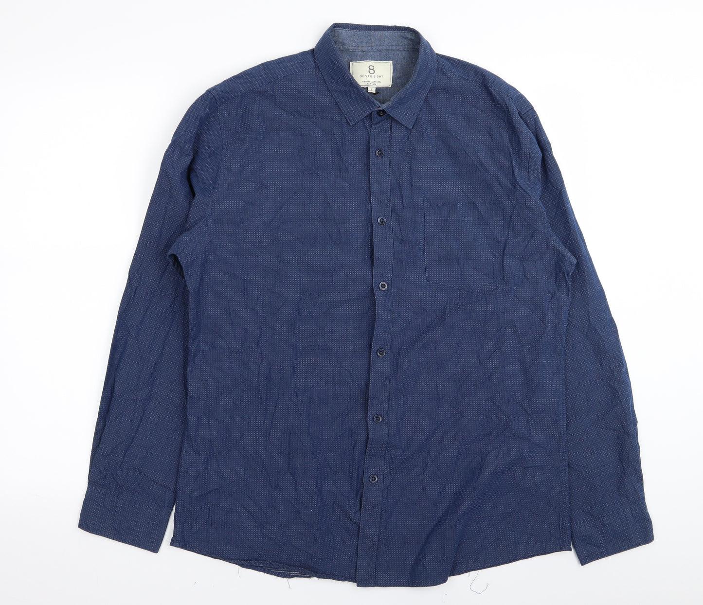 silver eight Mens Blue    Button-Up Size L