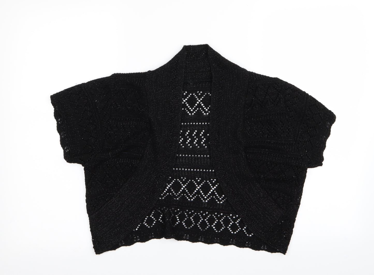 Ethel Austin Womens Black Geometric  Cardigan Jumper Size L