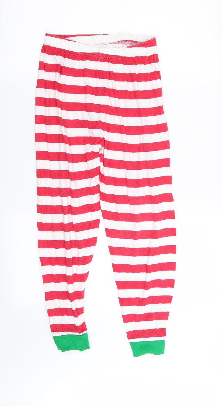 Preworn Girls Multicoloured Striped Cami Pyjama Pants Size 10-11 Years - christmas trousers