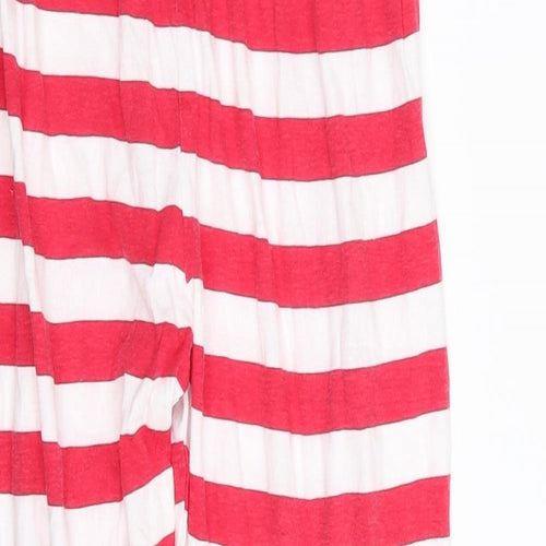 Preworn Girls Multicoloured Striped  Cami Pyjama Pants Size 10-11 Years  - christmas trousers