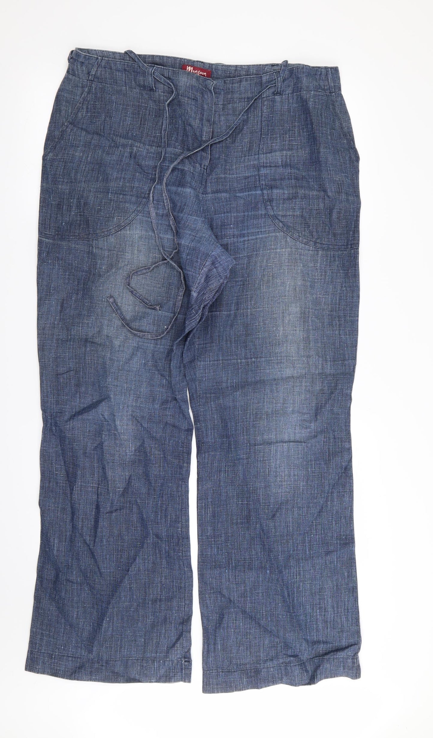 Monsoon Womens Blue   Trousers  Size 16 L30 in